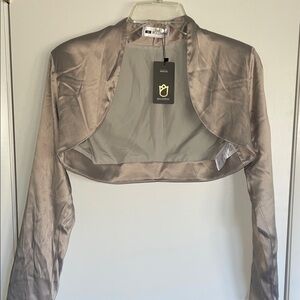 NWT Champagne Satin Bolero Jacket